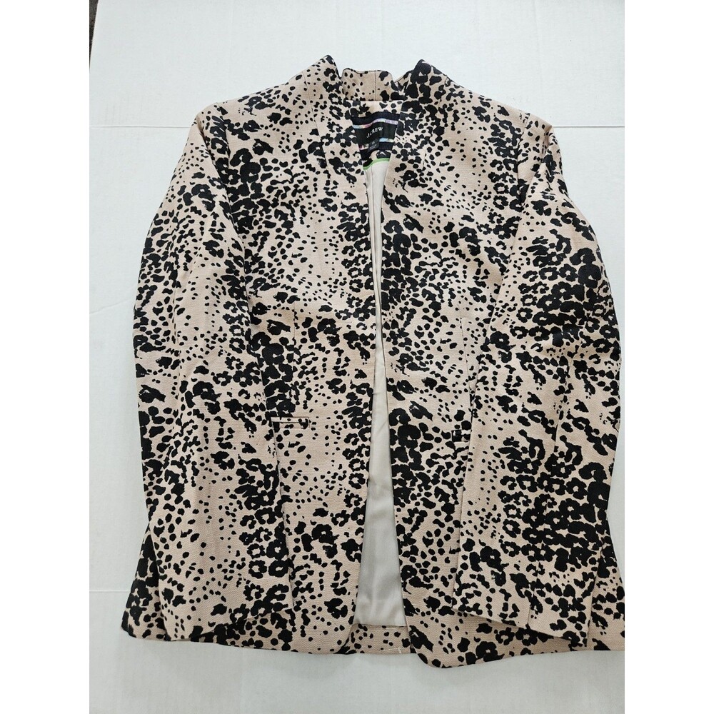 Re-Imagined By J. Crew Going-Out  Blazer in Leopard Print Size 0 Linen Blend